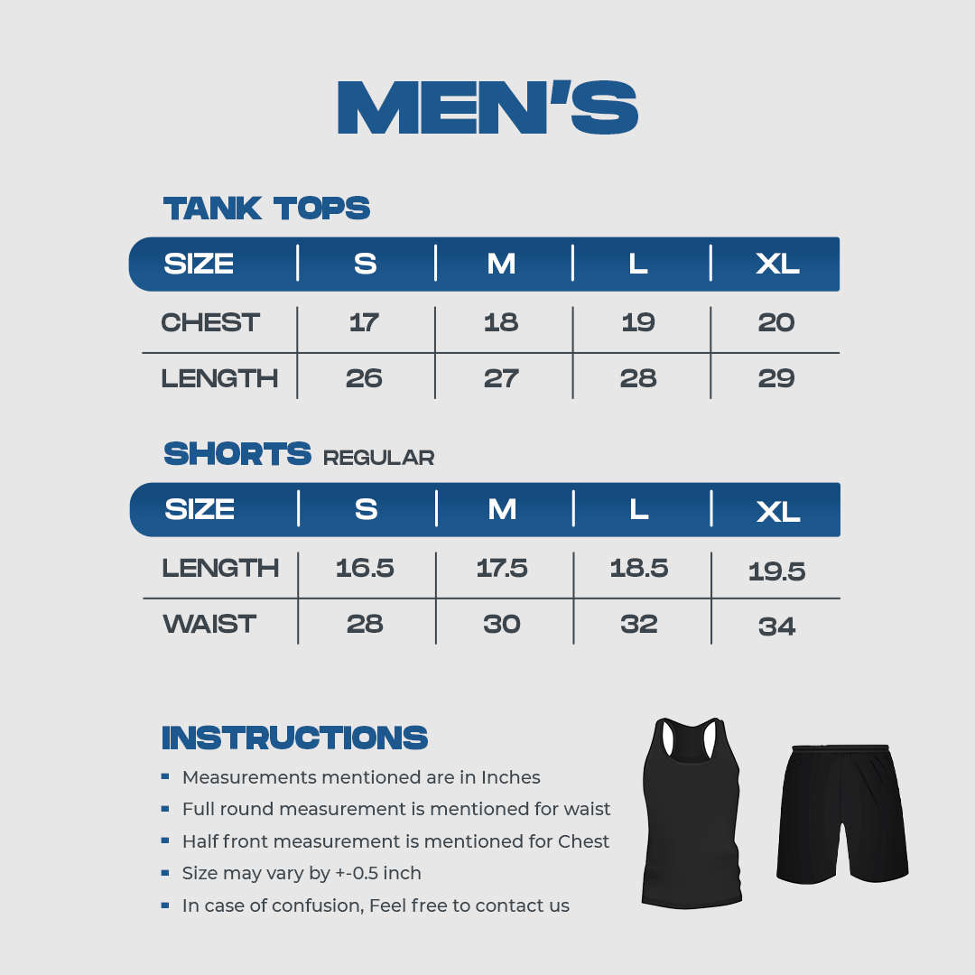 Tank Top & Shorts R Measurements